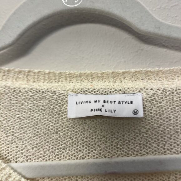 Living my best style by Pink Lily oversized knit sweater size M - Picture 4 of 8